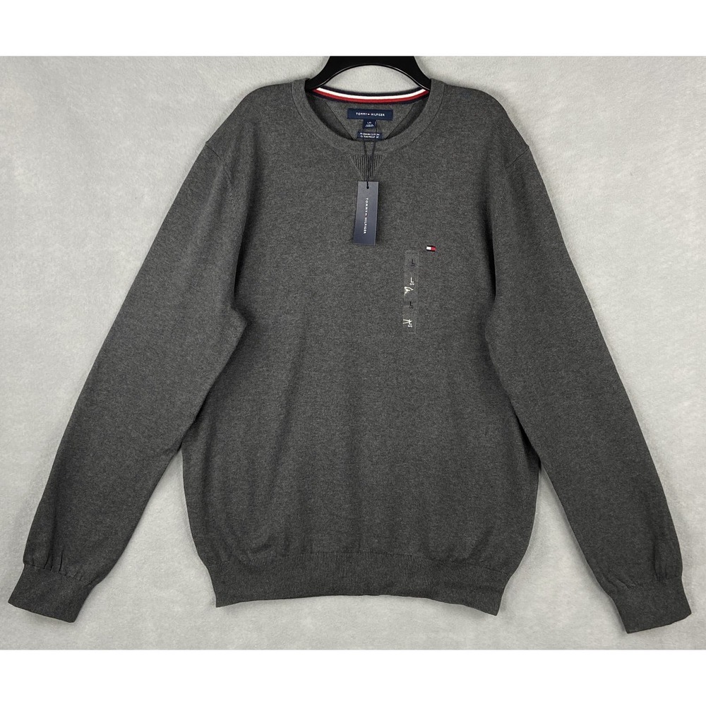 Tommy Hilfiger Men's Large Premium Cotton Crew Neck Long Sleeve Sweater NEW - Picture 2 of 12